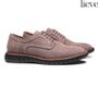 SAPATO DERBY MASCULINO CASUAL EM COURO MARROM