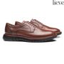 SAPATO DERBY MASCULINO CASUAL EM COURO MARROM