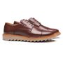 SAPATO DERBY MASCULINO CASUAL EM COURO MARROM