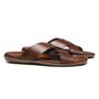 SANDÁLIA MASCULINA CASUAL EM COURO MARROM