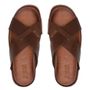 SANDÁLIA MASCULINA CASUAL EM COURO MARROM