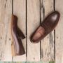 SAPATO GIUSEPPE MASCULINO LOAFER EM COURO MARROM COM CONFORTO