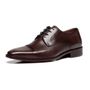 SAPATO DERBY MASCULINO SOCIAL EM COURO MARROM COM CONFORTO