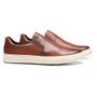 SLIP-ON MASCULINO CASUAL EM COURO MARROM