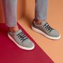 TÊNIS MASCULINO CASUAL EM COURO CINZA