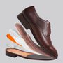 SAPATO DERBY MASCULINO SOCIAL EM COURO MARROM COM CONFORTO