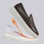 SAPATO LOAFER MASCULINO CASUAL EM COURO MARROM COM CONFORTO