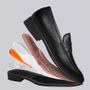  SAPATO LOAFER MASCULINO SOCIAL EM COURO PRETO COM CONFORTO