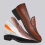  SAPATO LOAFER MASCULINO SOCIAL EM COURO MARROM COM CONFORTO