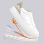 TÊNIS MASCULINO CASUAL EM COURO BRANCO COM CONFORTO