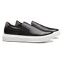 SLIP-ON MASCULINO CASUAL EM COURO PRETO