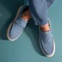 SAPATO MOCASSIM MASCULINO CASUAL EM COURO AZUL