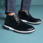 BOTA DERBY MASCULINA CASUAL EM COURO PRETO