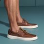 SAPATO DOCKSIDE MASCULINO CASUAL EM COURO MARROM 