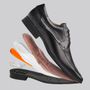 SAPATO DERBY MASCULINO SOCIAL EM COURO PRETO COM CONFORTO