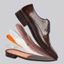 SAPATO DERBY MASCULINO SOCIAL EM COURO MARROM COM CONFORTO