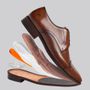 SAPATO DERBY MASCULINO SOCIAL EM COURO MARROM COM CONFORTO