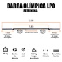 Barra Olimpica LPO Feminina 200 cm - 15Kg