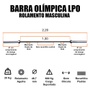 Barra Olímpica LPO Rolamento Masculina 220 cm - 20kg 