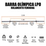 Barra Olimpica LPO Rolamento Feminina 200 cm - 15Kg 
