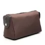 Necessaire Masculina em Nylon com Detalhe em Couro Café