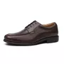 Sapato Derby Masculino Casual Em Couro Marrom Em Gel