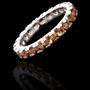 Anel Riviera Zircônia Champagne 3mm Prata 925 (todos os números)