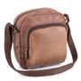 Bolsa Crossbody Couro Legítimo Vitelo Capuccino