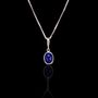 Colar Pedra Natural Lápis Lazuli 6x8mm Prata 925