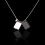 Escapulário Chapa Prata/Pedra Natural Ônix Negro 15x10mm Prata 925