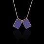 Escapulário Pedra Natural Lápis Lazuli 15x10mm Prata 925