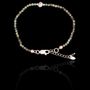 Pulseira Pedra Natural Jade Africana Sextavada 2mm com Pérola Prata 925