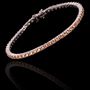 Pulseira Riviera Zircônia Champagne 3mm Prata 925