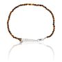 Pulseira Pedra Natural Olho De Tigre 2mm Prata 925 