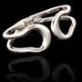 Bracelete Maxi Curves Zamac Prateado