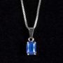 Colar Zircônia Azul 4x6mm RB 