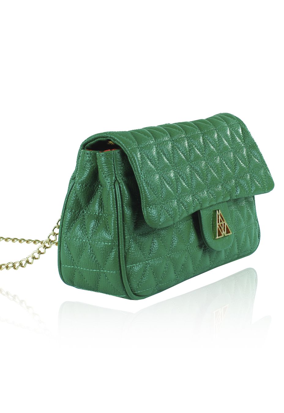 Bolsa Maria Couro Matelass� Verde Bandeira Grande | CAMPEZZO