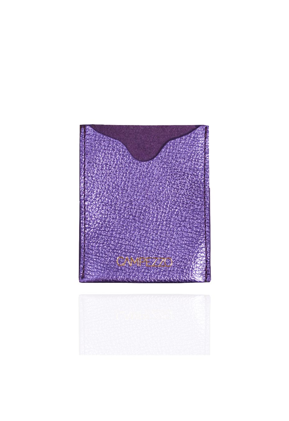 Carteira Slim Couro Violeta Metalizado