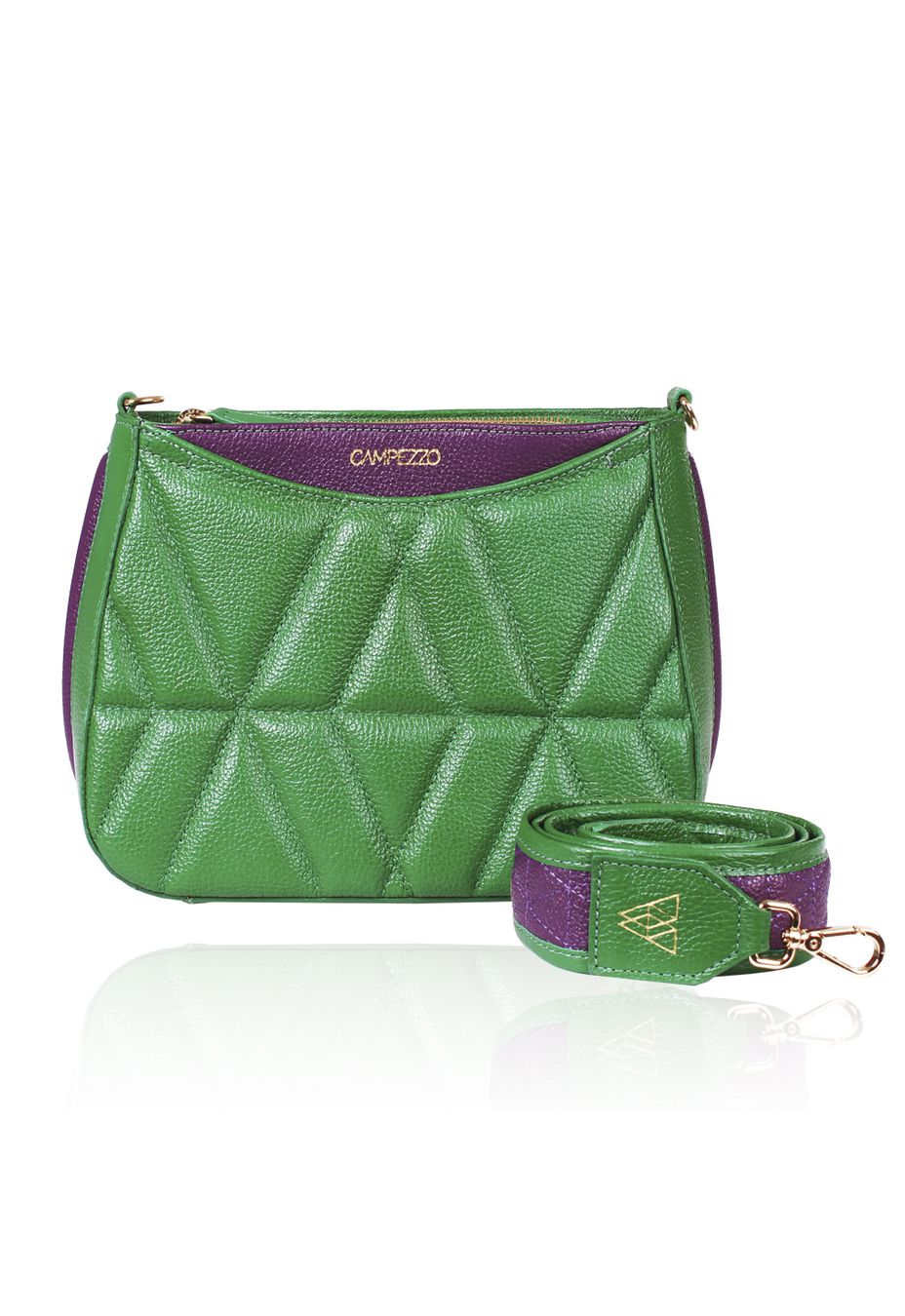 Bolsa Dayana Couro Bandeira c/ Roxo