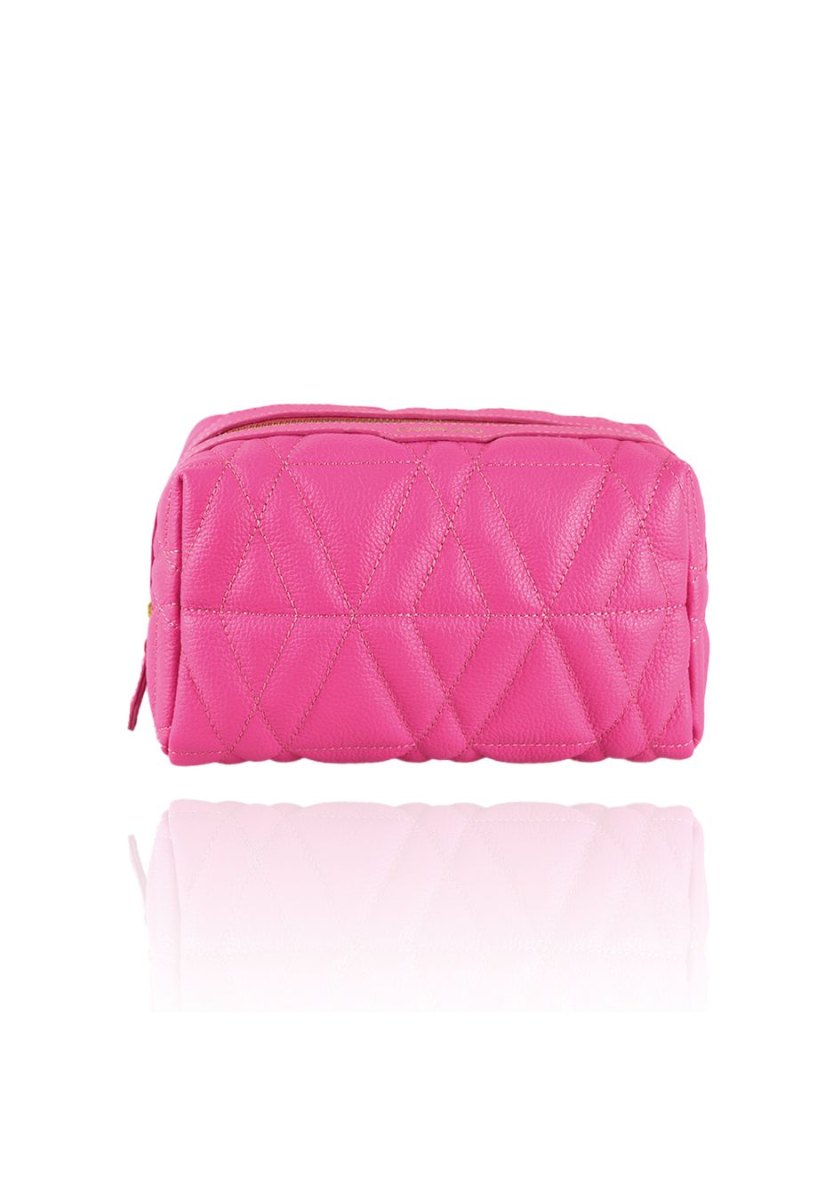 Necessaire Blush Grande Couro Rosa Chiclete