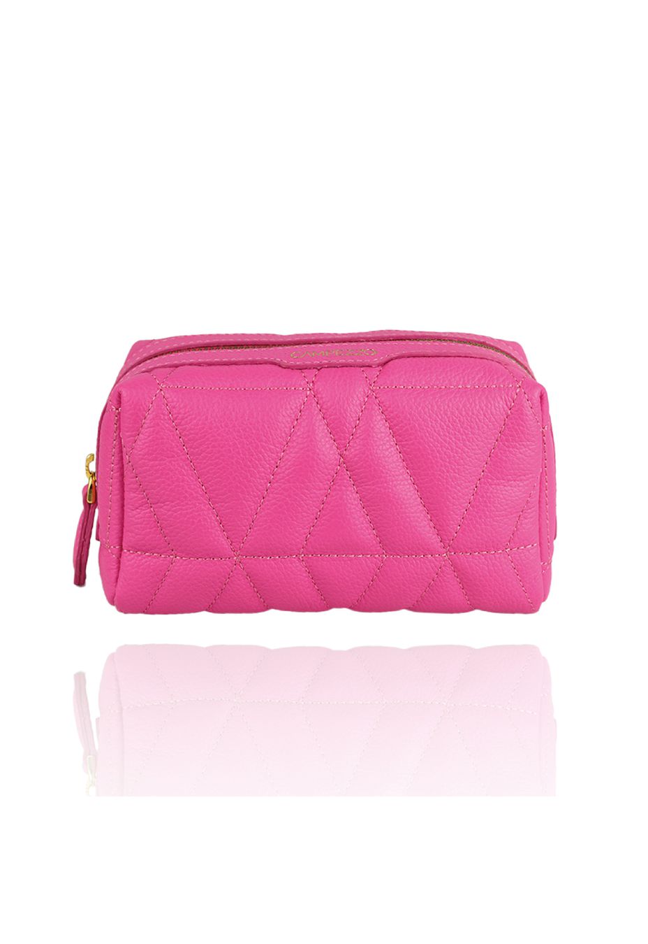 Necessaire Blush Média Couro Rosa Chiclete
