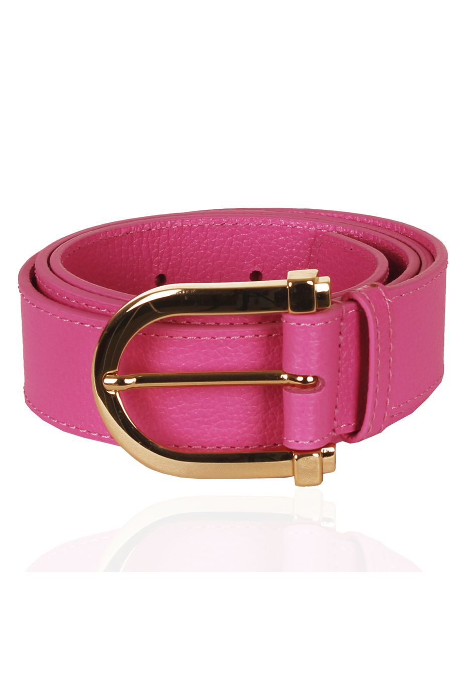 Cinto Clássico Couro Rosa Chiclete