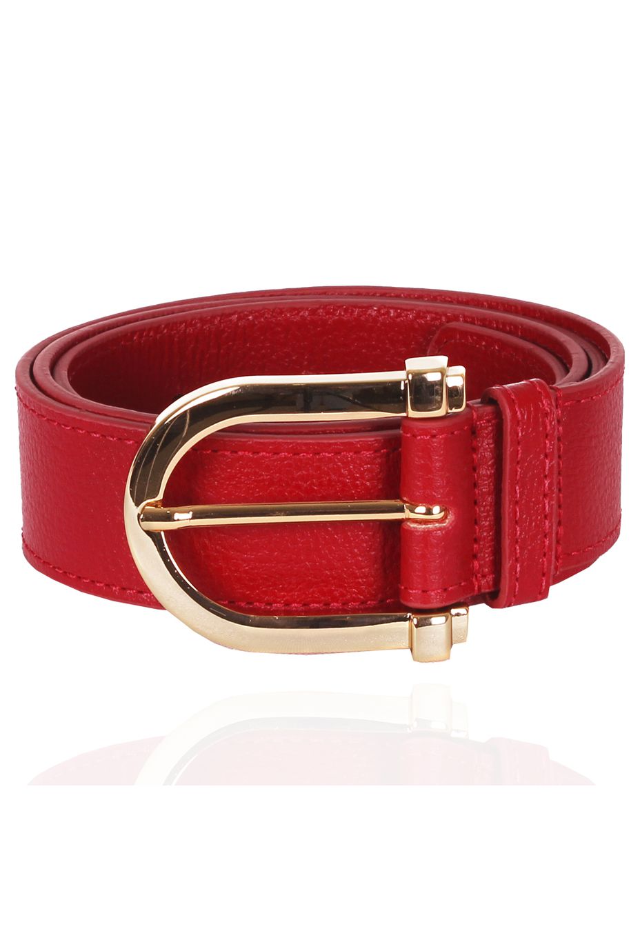 Cinto Clássico Couro Vermelho
