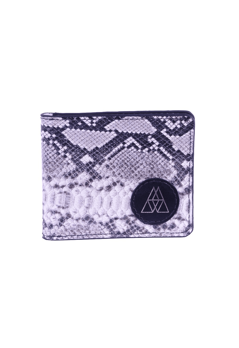 Porta Cartões Couro Preto c/ Off White Snake