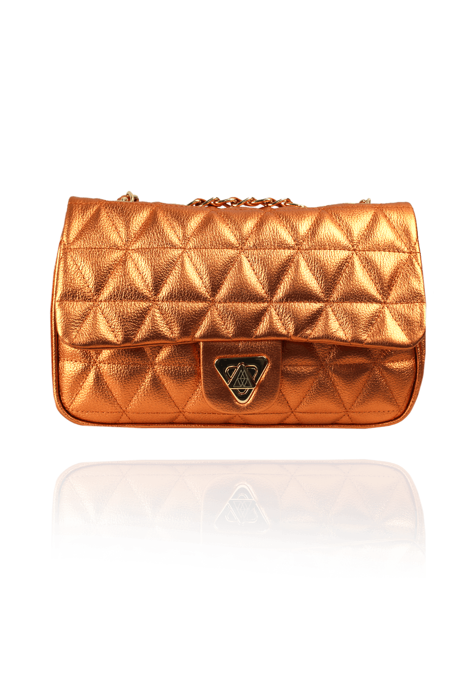Bolsa Nina Petit Couro Ocre metalizado