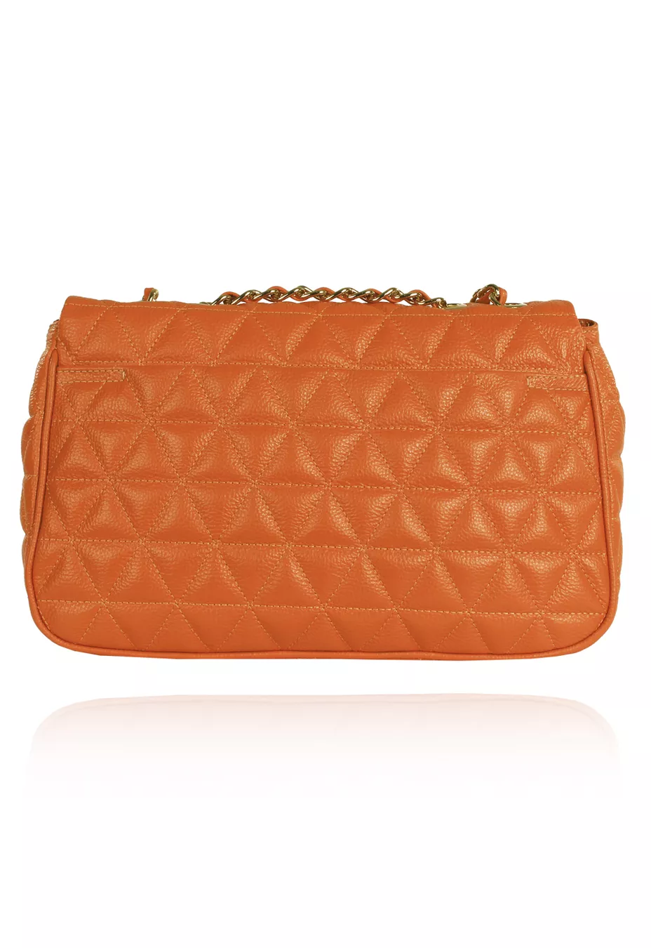 Bolsa Tiracolo Couro Laranja Matelasse Nina | CAMPEZZO