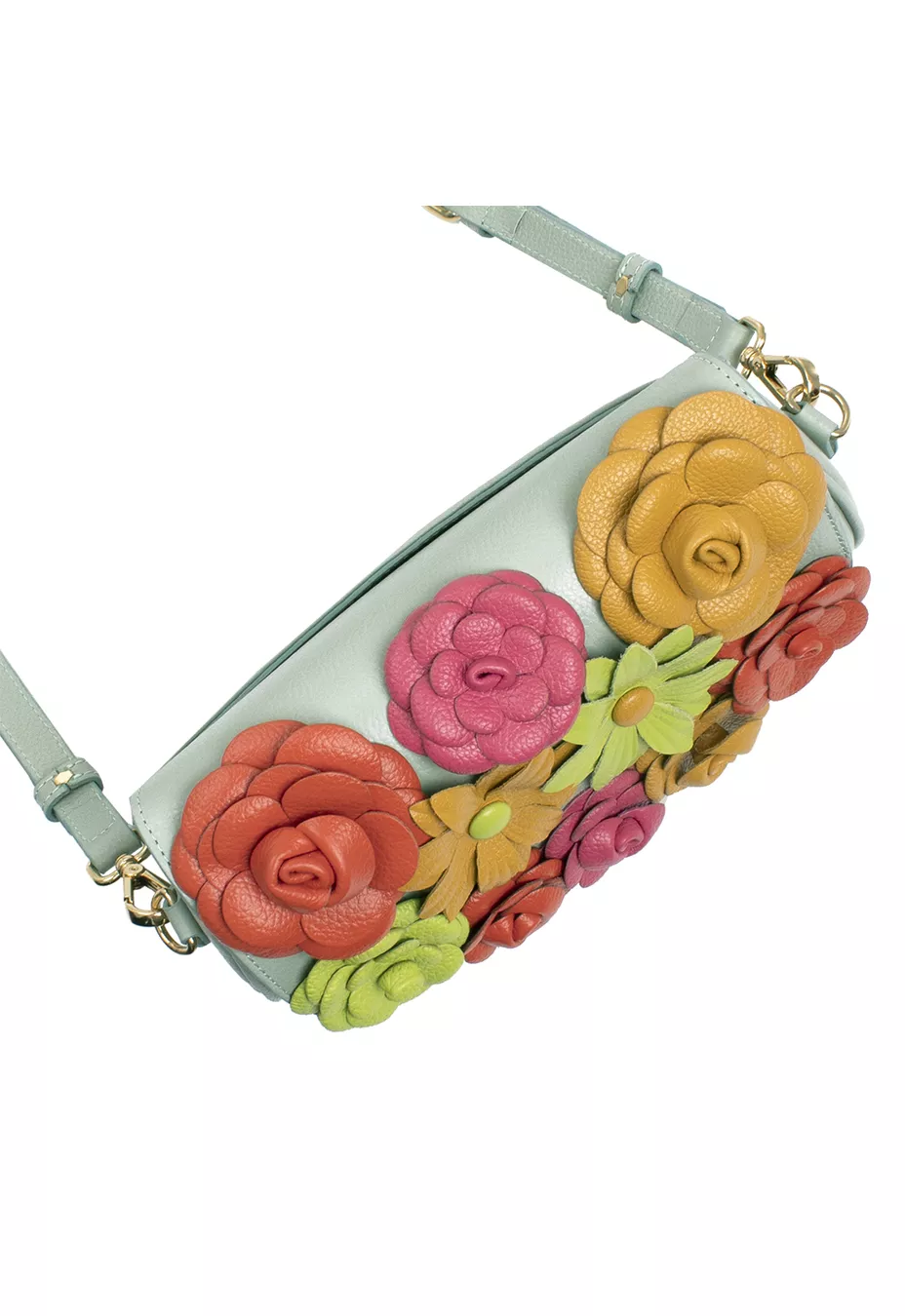 Bolsa Tiracolo Andy Pistache Flowers | CAMPEZZO