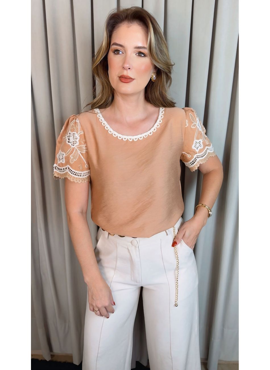 Blusa Feminina Bordada Delicada - M... - D'Menina