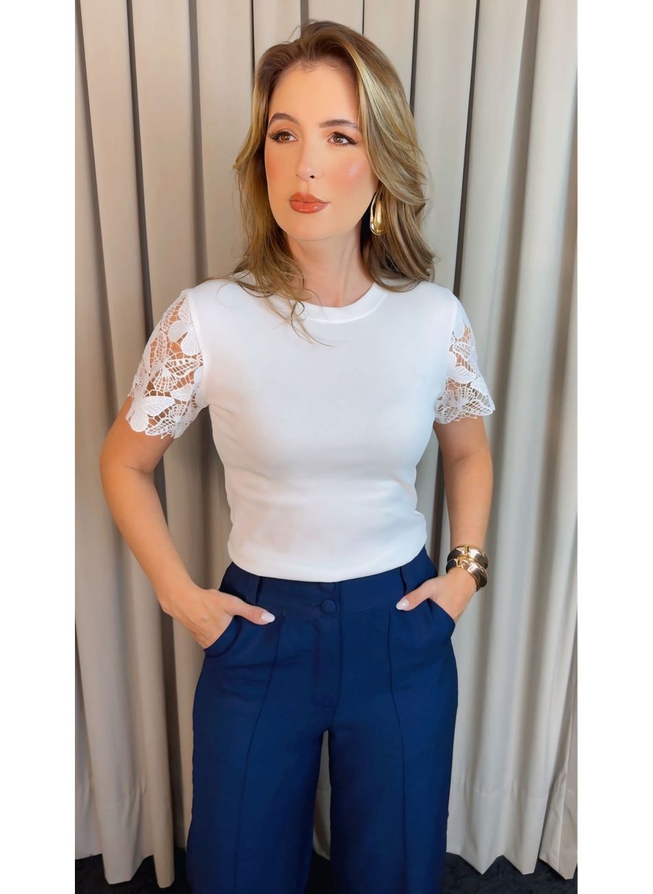 T-shirt Feminina Bordada Borboleta ... - D'Menina