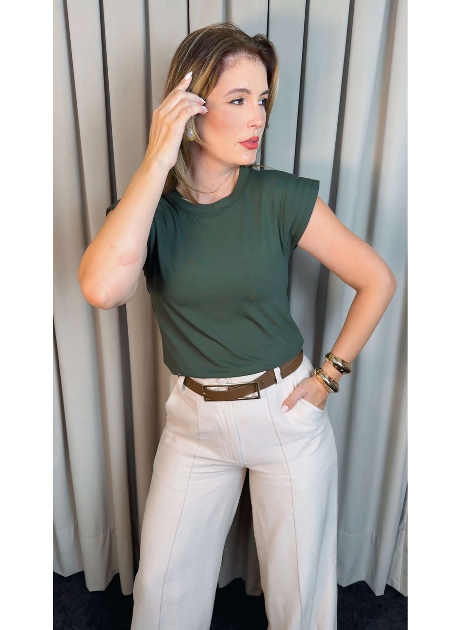 T-shirt Feminina Malha Aba - Verde ... - D'Menina